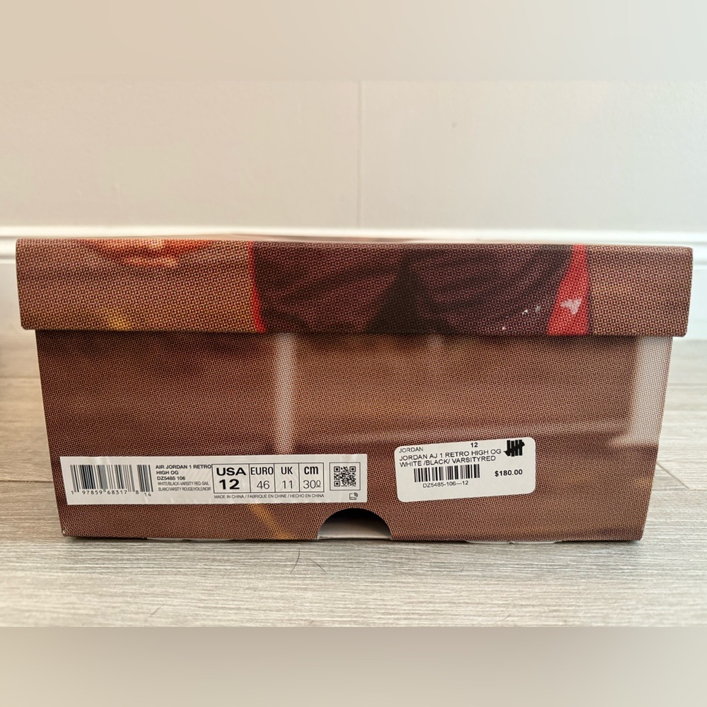 Jordan 1 Retro High OG Black Toe Reimagined DZ5485-106 Varsity Red White Sz 12 - Picture 11 of 11